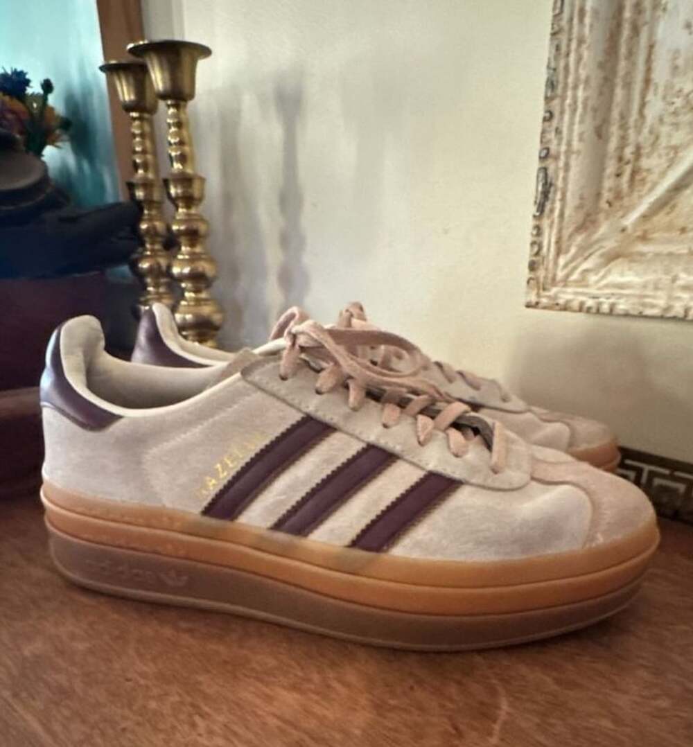Adidas Gazelle Bold Cream White Maroon Shoes